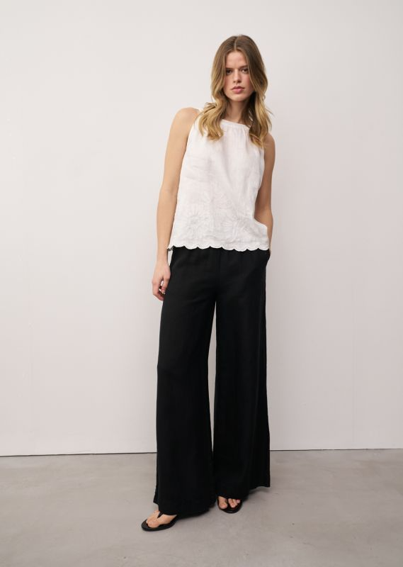 JOSI FANCY WHITE LINEN TOP