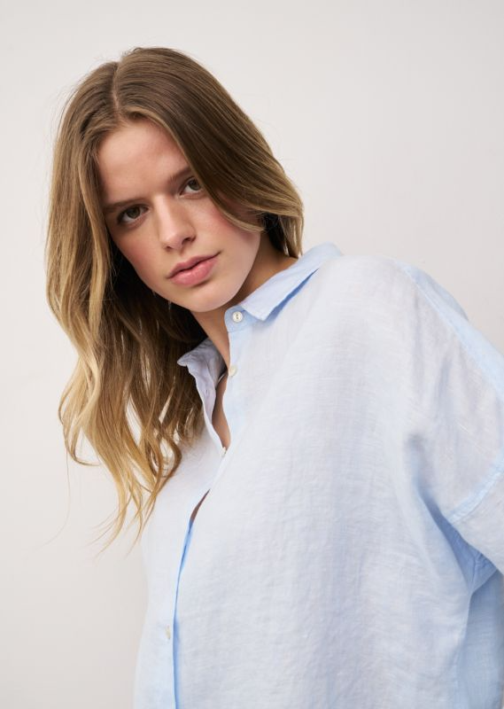 LUCY LIGHT BLUE LINEN SHIRT