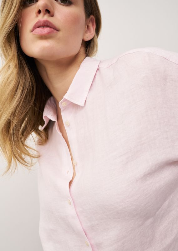 LUCY PALE PINK LINEN SHIRT