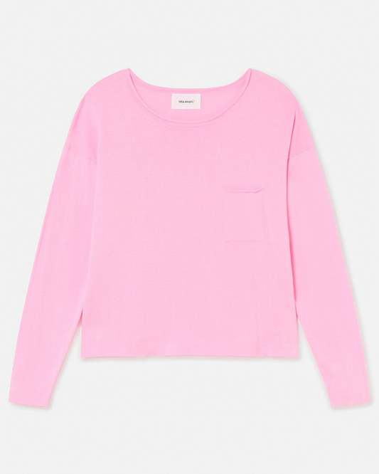 LOOSE FIT SOFT KNIT SWEATER - GUM PINK