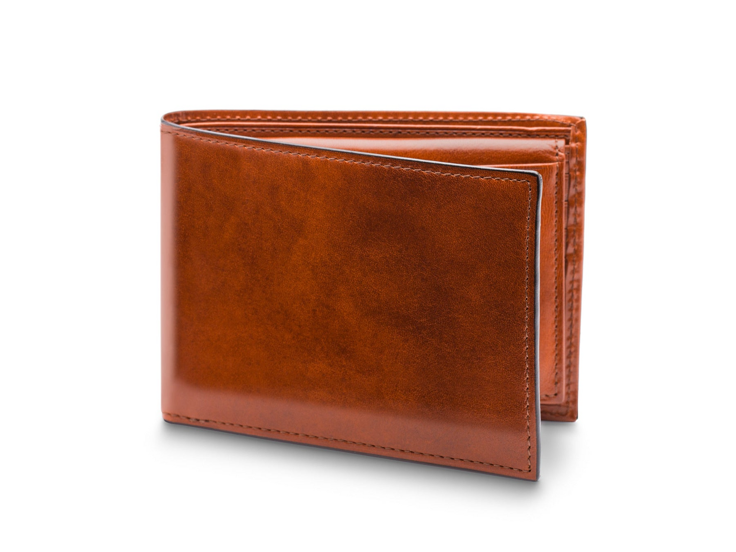 OLD LEATHER ITALIA CREDIT WALLET WITH I.D. PASSCASE - AMBER