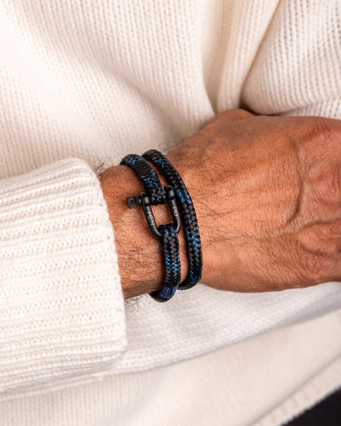 SALTY STEVE BRACELET - BLACK-OCEAN BLUE-BLACK