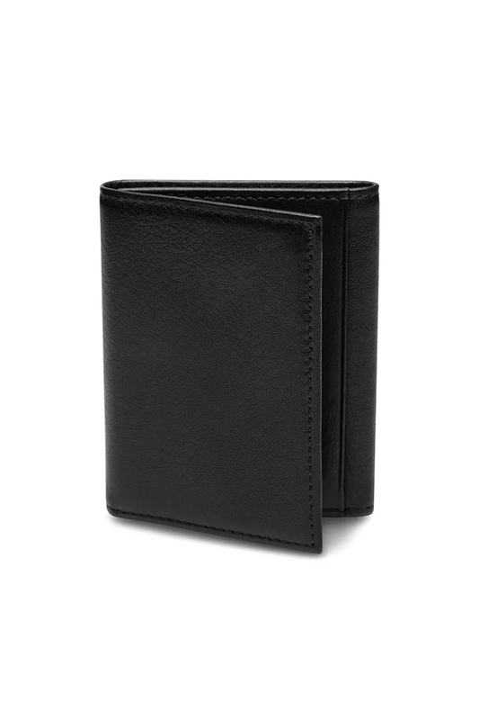 NAPPA VITELLO SINGLE ID RFID TRIFOLD WALLET - BLACK