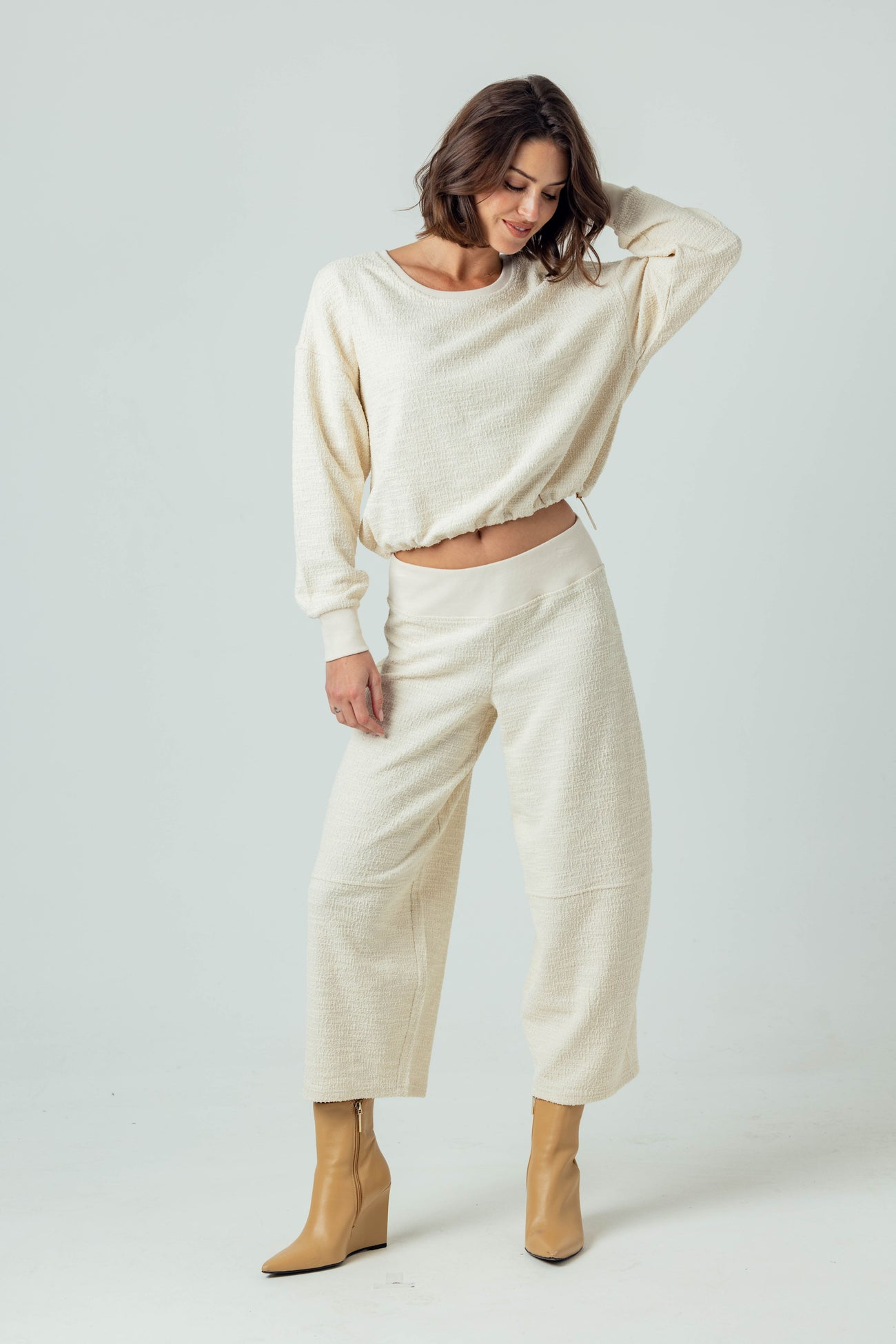 MIRI BOUCLE TOP - COCONUT MILK
