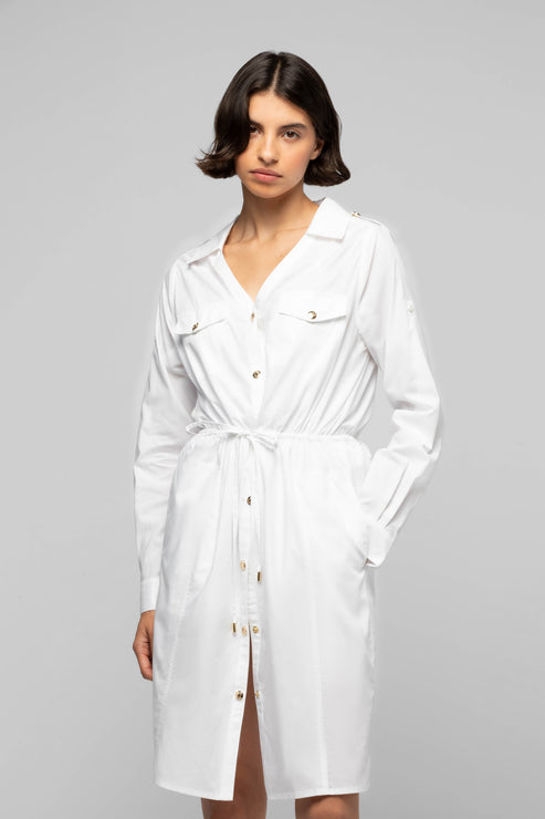 RAMIE SHIRT DRESS - WHITE