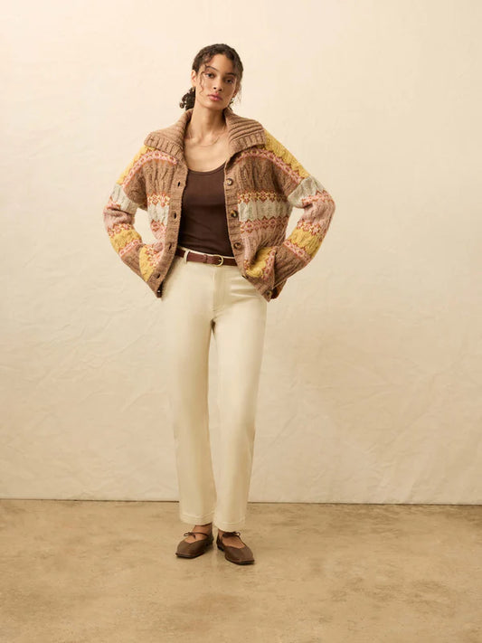 HIGHLAND FAIRISLE CARDIGAN - LAKESIDE FAIRISLE HAZE