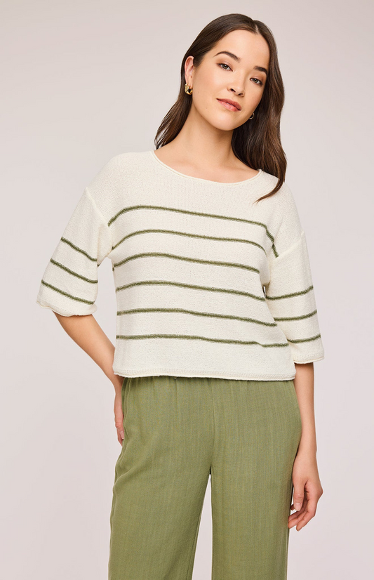 KERRIGAN KNIT SWEATER - MATCHA STRIPE