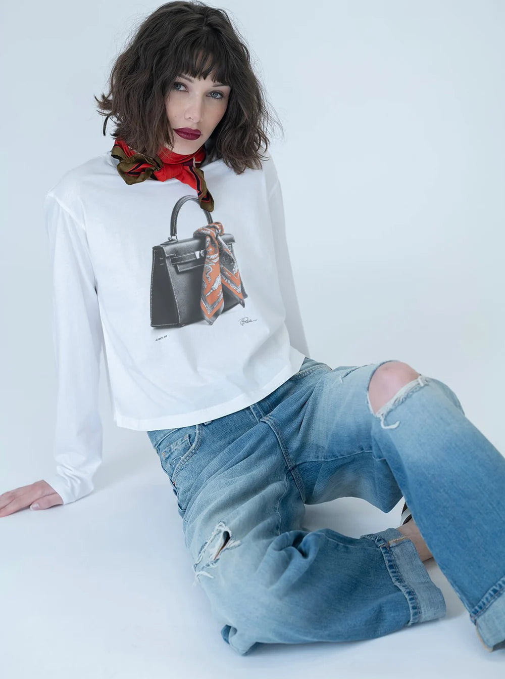 CARRY ME SUNDAY LONG SLEEVE TEE - WORN WHITE HIGHLIGHT