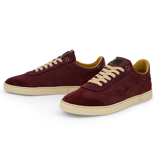 JUDY MEN'S NUBUCK LEATHER SUEDE SNEAKER - BORDEAUX