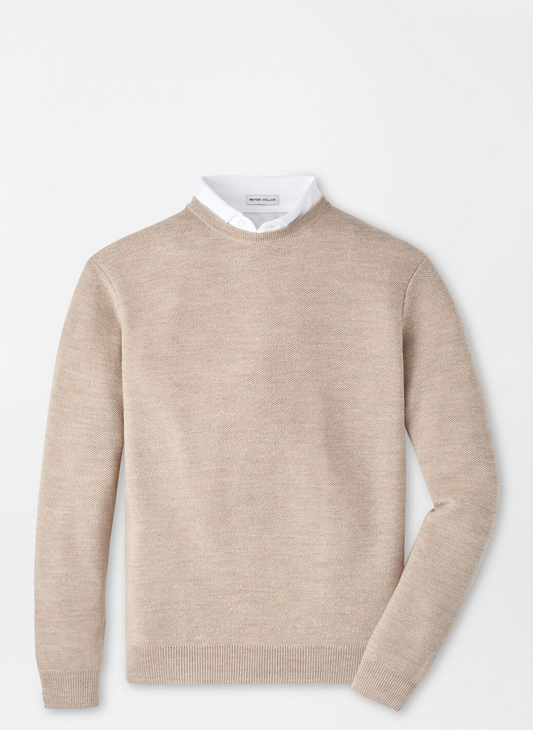 AUTUMN CREST HONEYCOMB CREWNECK SWEATER - LIGHT ELM