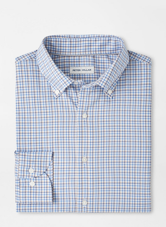 JULIAN CROWN LITE COTTON STRETCH SHIRT - EVENING TIDE