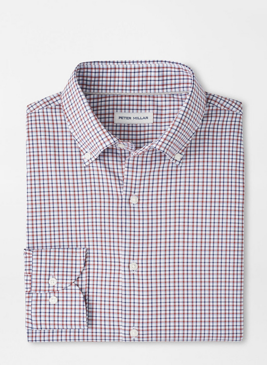 JULIAN CROWN LITE COTTON STRETCH SHIRT - NAVY