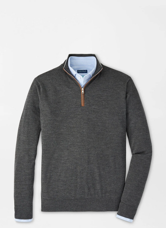 EXCURSIONIST FLEX 1/4 ZIP SWEATER - CHARCOAL