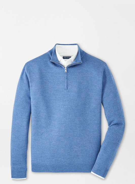 KEENE 1/4 ZIP SWEATER - LUNAR BLUE