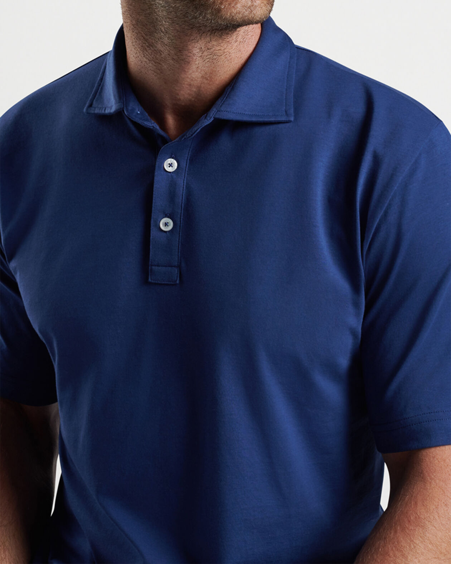 CROWN COMFORT COTTON SHORT SLEEVE POLO - ATLANTIC BLUE