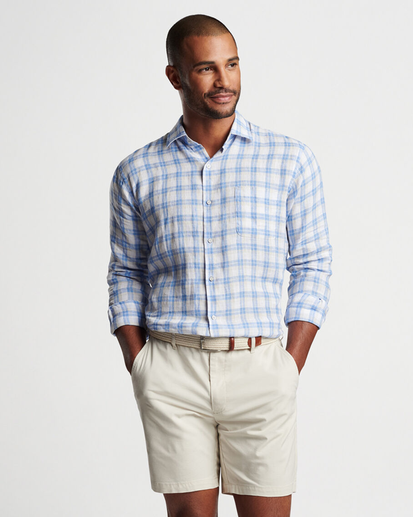 EDISTO LINEN SHIRT - COTTAGE BLUE