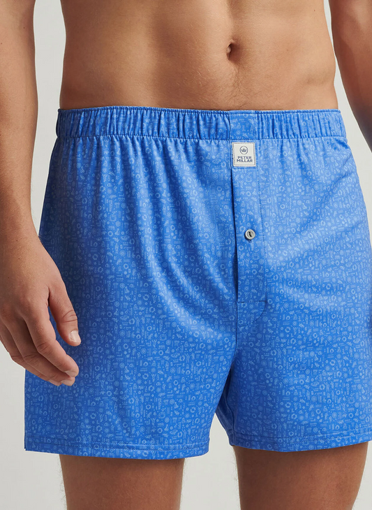 TOGA PARTY PERFORMANCE BOXER SHORT - BLUE SEA