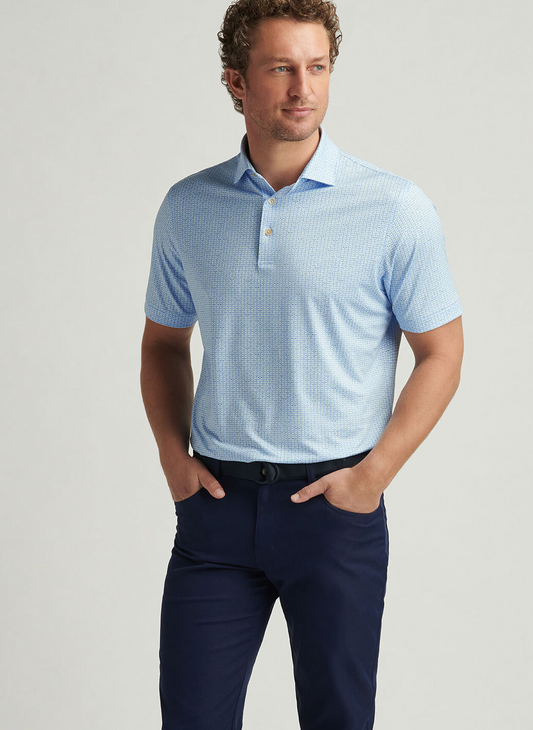 FIRST IN FLIGHT PERFORMANCE JERSEY POLO - PALE BLUE