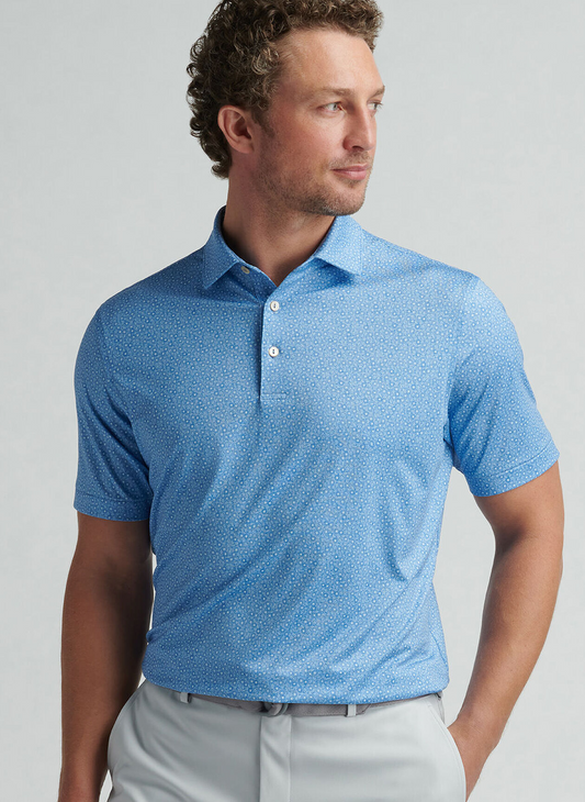 BRISTOL FLORAL PERFORMANCE JERSEY POLO - BLUE FADE