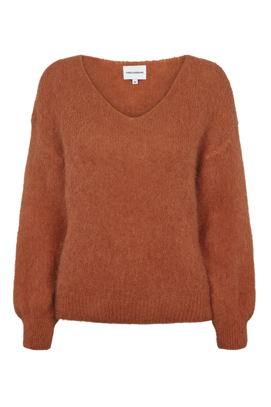 MILANA ALPACA BLEND SWEATER - CHESTNUT BROWN