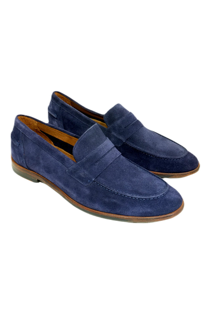 NAPLES SUEDE PENNY LOAFER - BLUE – TJ Bailey