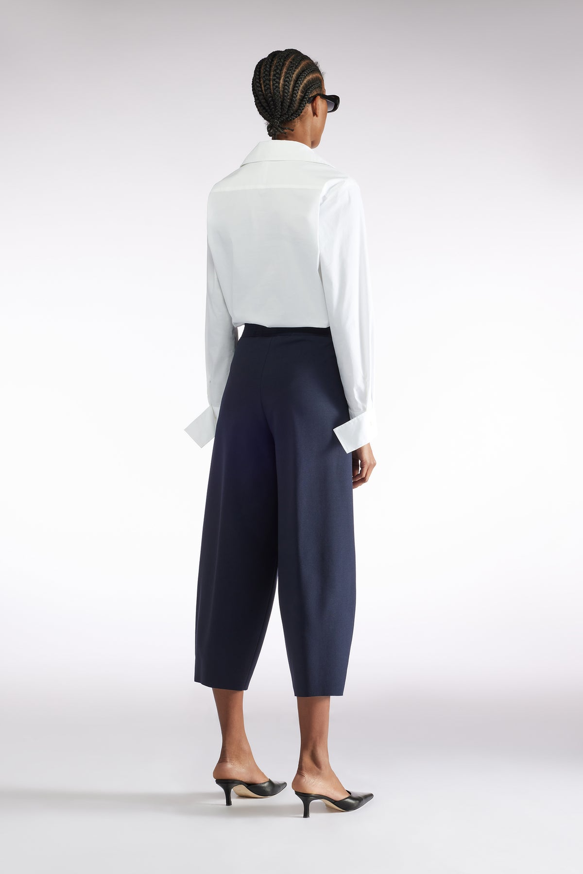 COTTON BUTTON DOWN BODY SUIT - WHITE