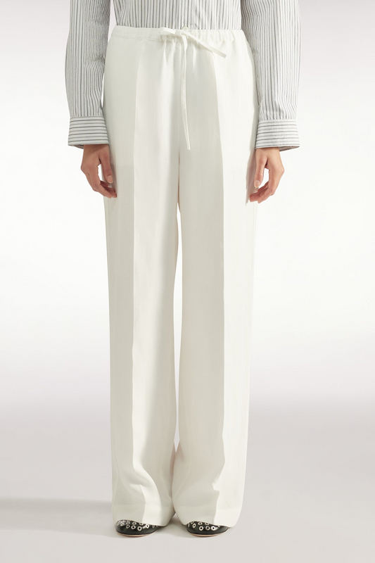 JASMIN FLAX BLEND TROUSER - WHITE