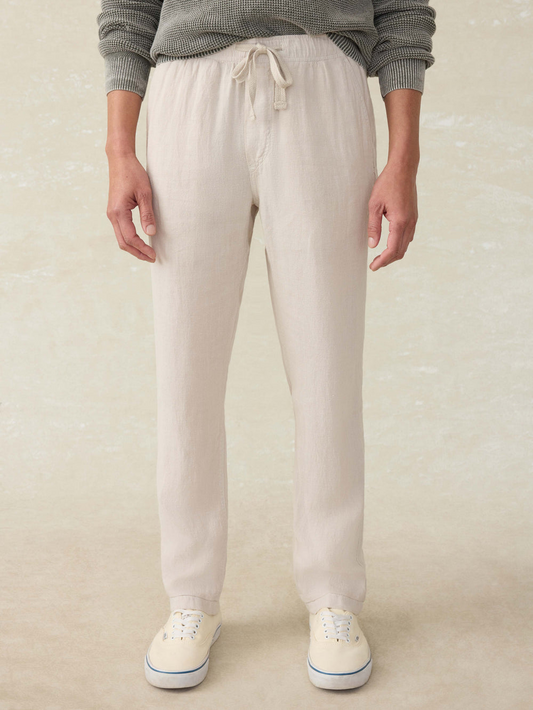 LINEN DRAWSTRING PANT - WEATHERED SAND