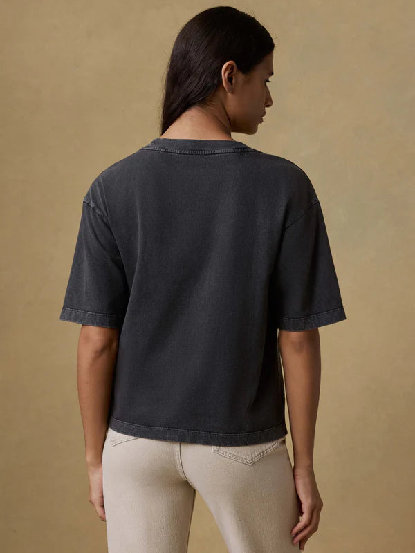 RECYCLED COTTON VINTAGE TEE - WASHED BLACK