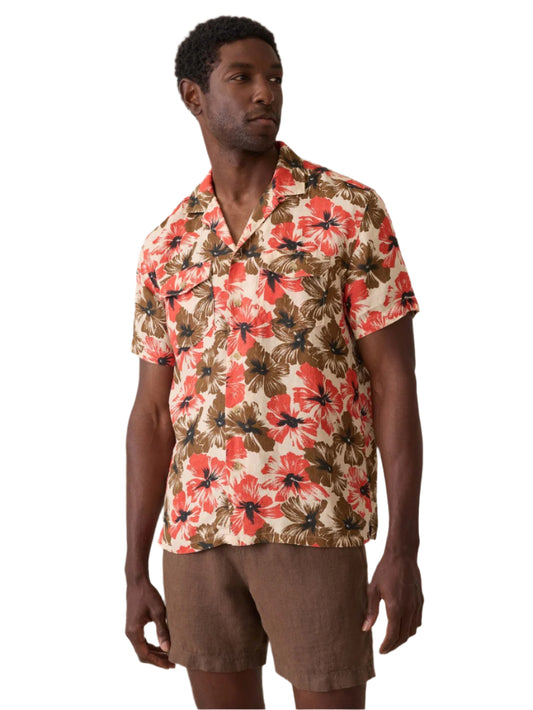 RESERVE BASQUE SHORT SLEEVE CAMP SHIRT - WILDWOOD POPPY