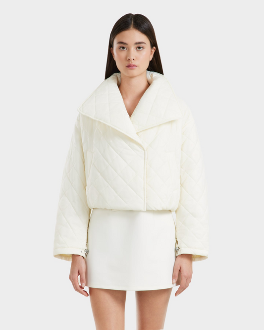 KALEE QUILTED SHORT COAT - VANILLA