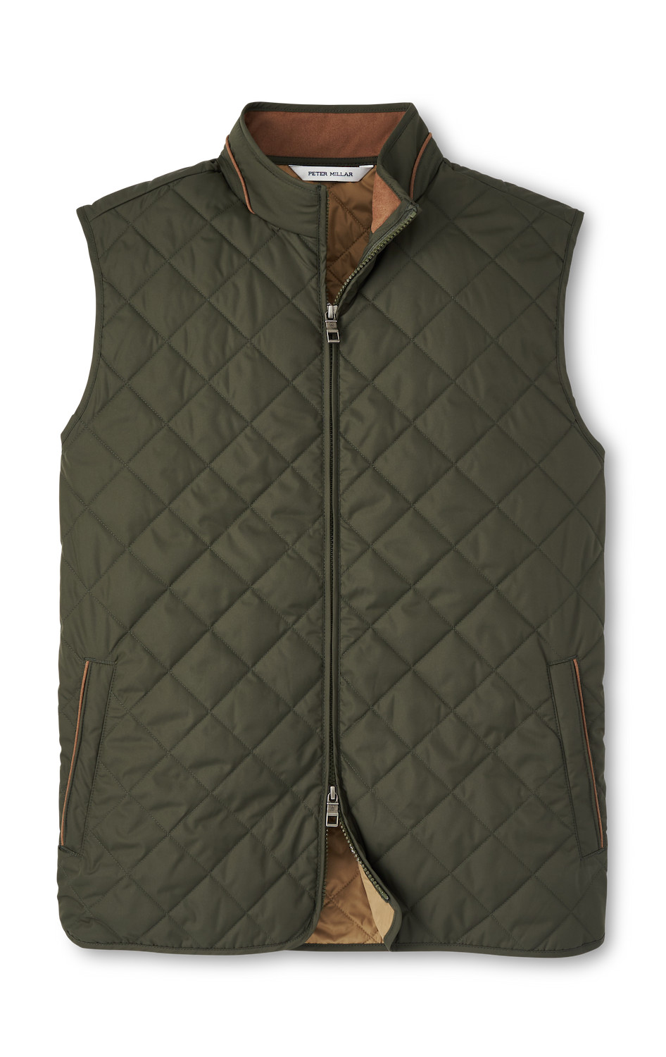 ESSEX QUILTED VEST DARK OLIVE