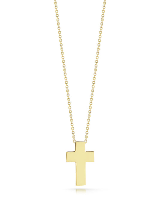 18K YG CROSS NECKLACE