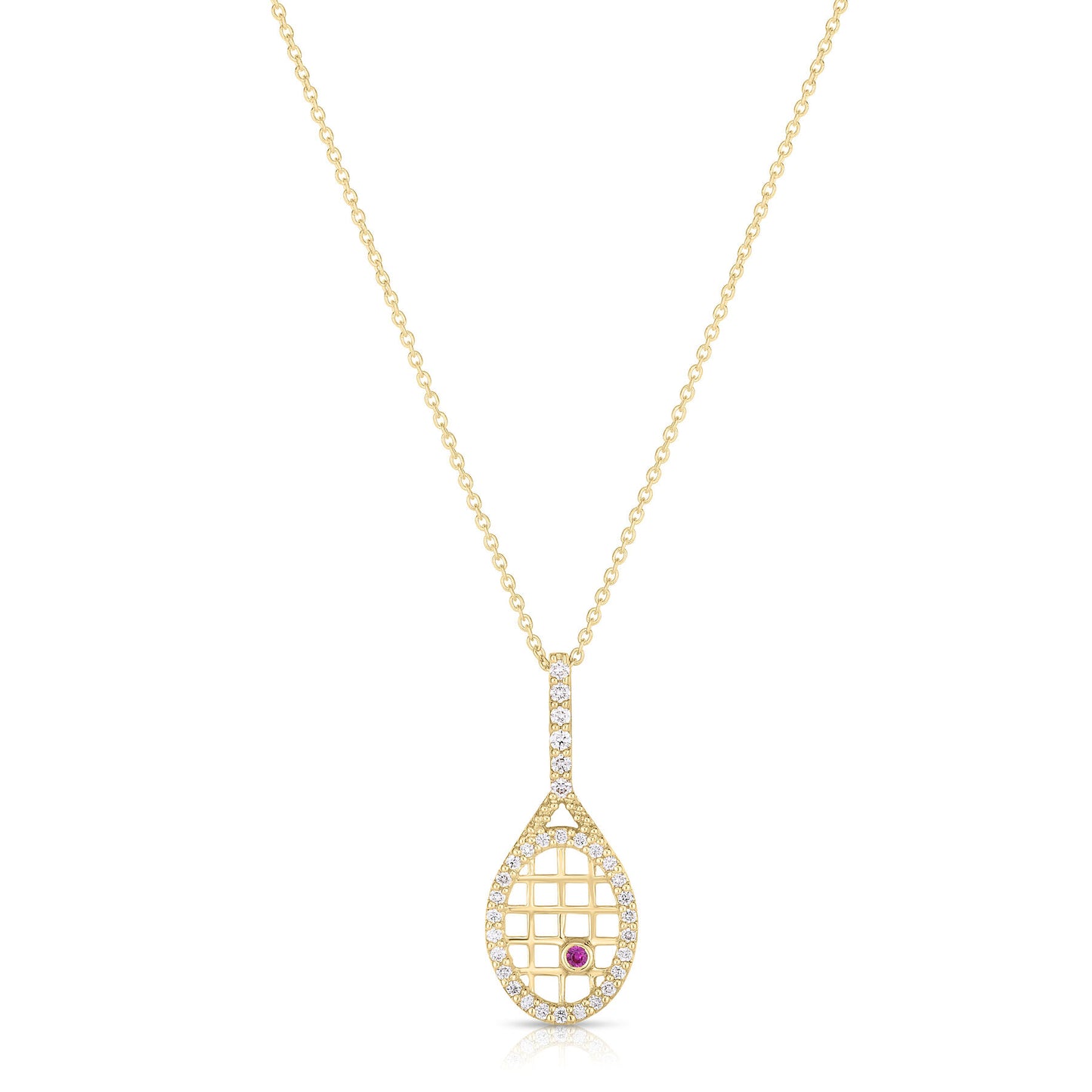 18K TINY TREASURES TENNIS RACKET NECKLACE