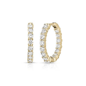 18K YG DIAMOND SMALL HOOPS