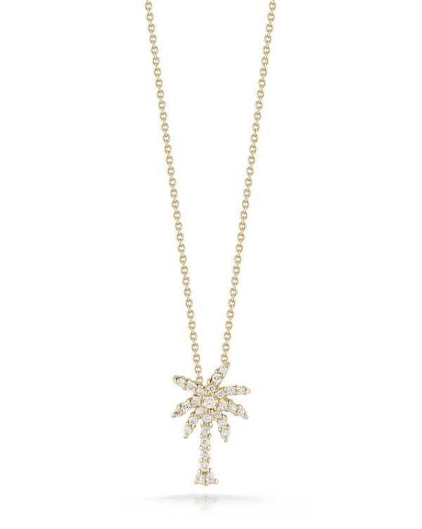 18K YG TINY TREASURES DIAMOND PALM TREE NECKLACE