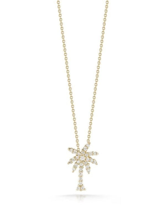 18K YG TINY TREASURES DIAMOND PALM TREE NECKLACE