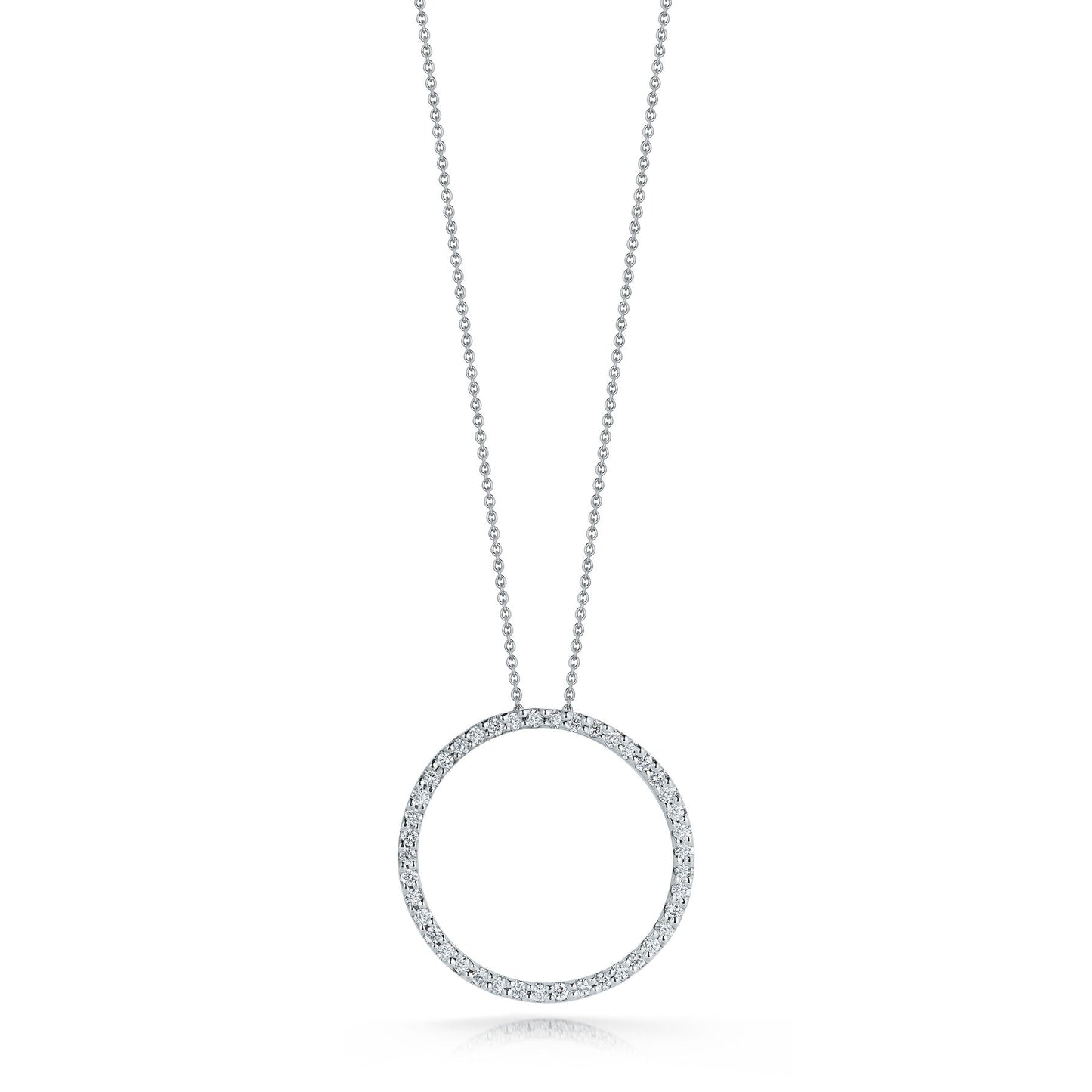 18K WG DIAMOND 23MM CIRCLE NECKLACE