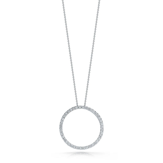 18K WG DIAMOND 23MM CIRCLE NECKLACE