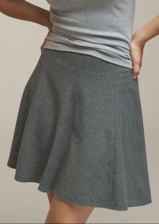 TERESA GREY WOOL BLEND SKIRT