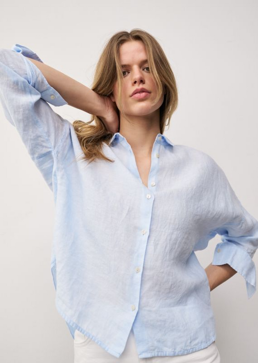 LUCY LIGHT BLUE LINEN SHIRT