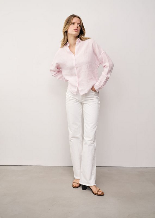 LUCY PALE PINK LINEN SHIRT