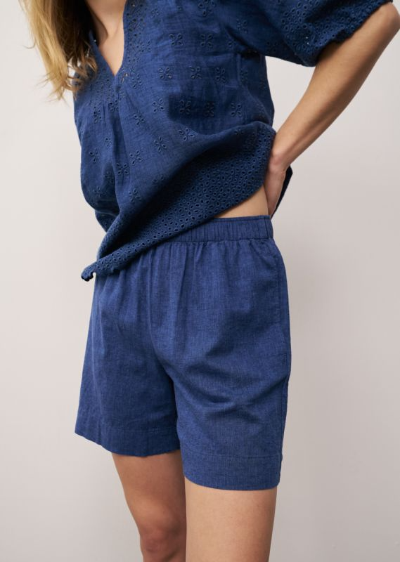 BELLA NAVY LINEN SHORT