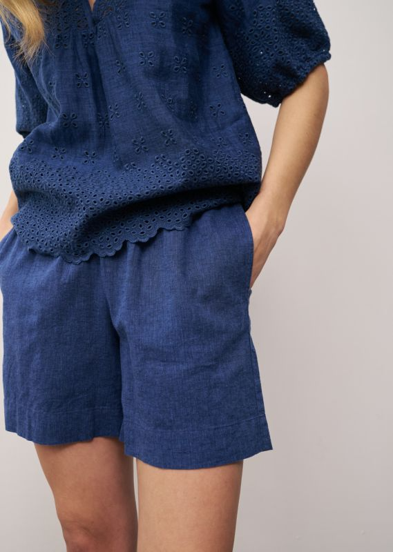 BELLA NAVY LINEN SHORT