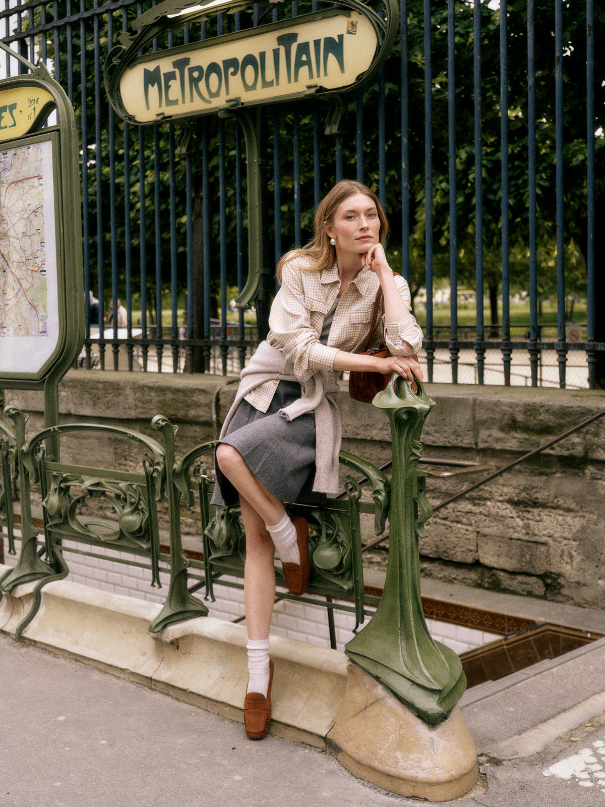 TERESA GREY WOOL BLEND SKIRT