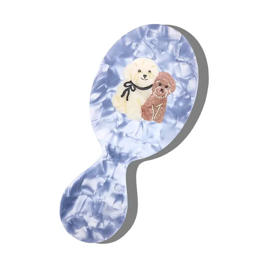 HAND PAINTED PUPPY FRIENDS HANDBAG HERO BRUSH