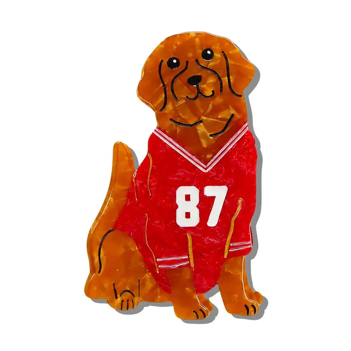 HAND PAINTED FOOTBALL DOG CLAW HAIR CLIP