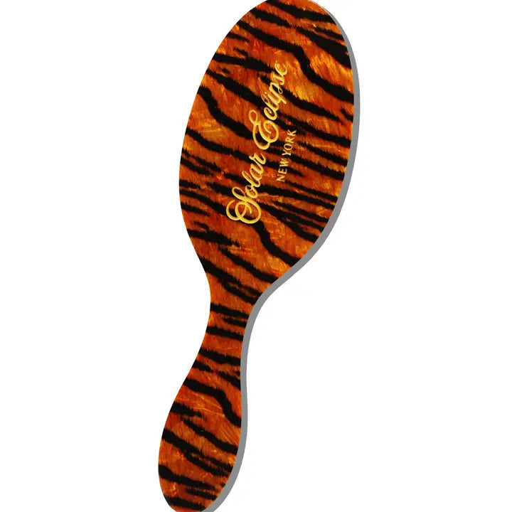 HAND PAINTED SOLAR ECLIPSE TIGER ORANGE BRUSH