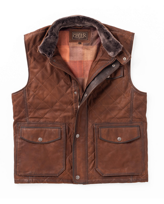 VAIL WAXED SUEDE VEST - BOURBON