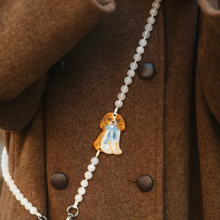 HAND PAINTED KING CHARLES CROSSBODY PHONE CHAIN